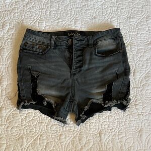 Indigo Rein Charcoal Distressed Jean Shorts
